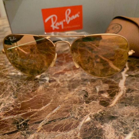 Ray Ban Aviator Sunglasses Rose Pink Lenses NEW! - Picture 7 of 8